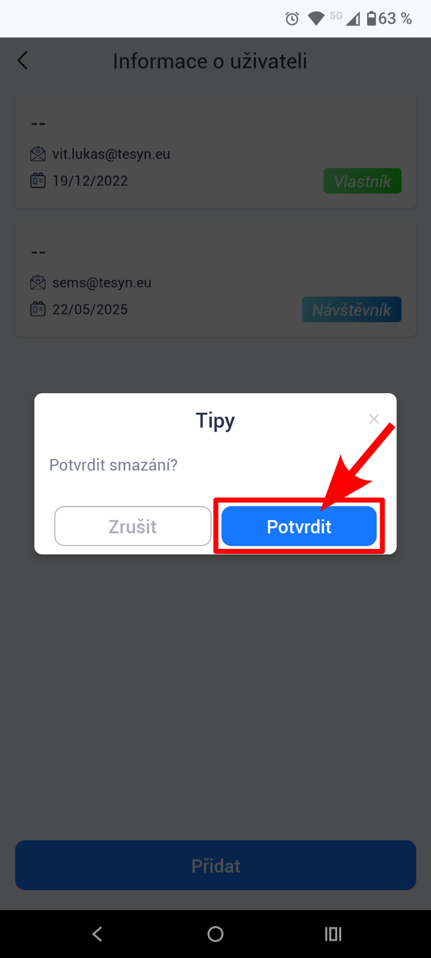 Odebrání přístupu