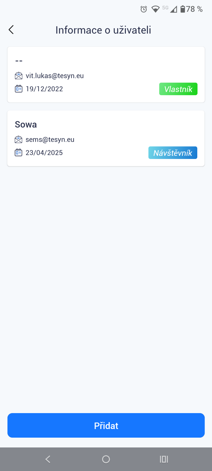 Potvrzení oprávnění pro sdílení elektrárny